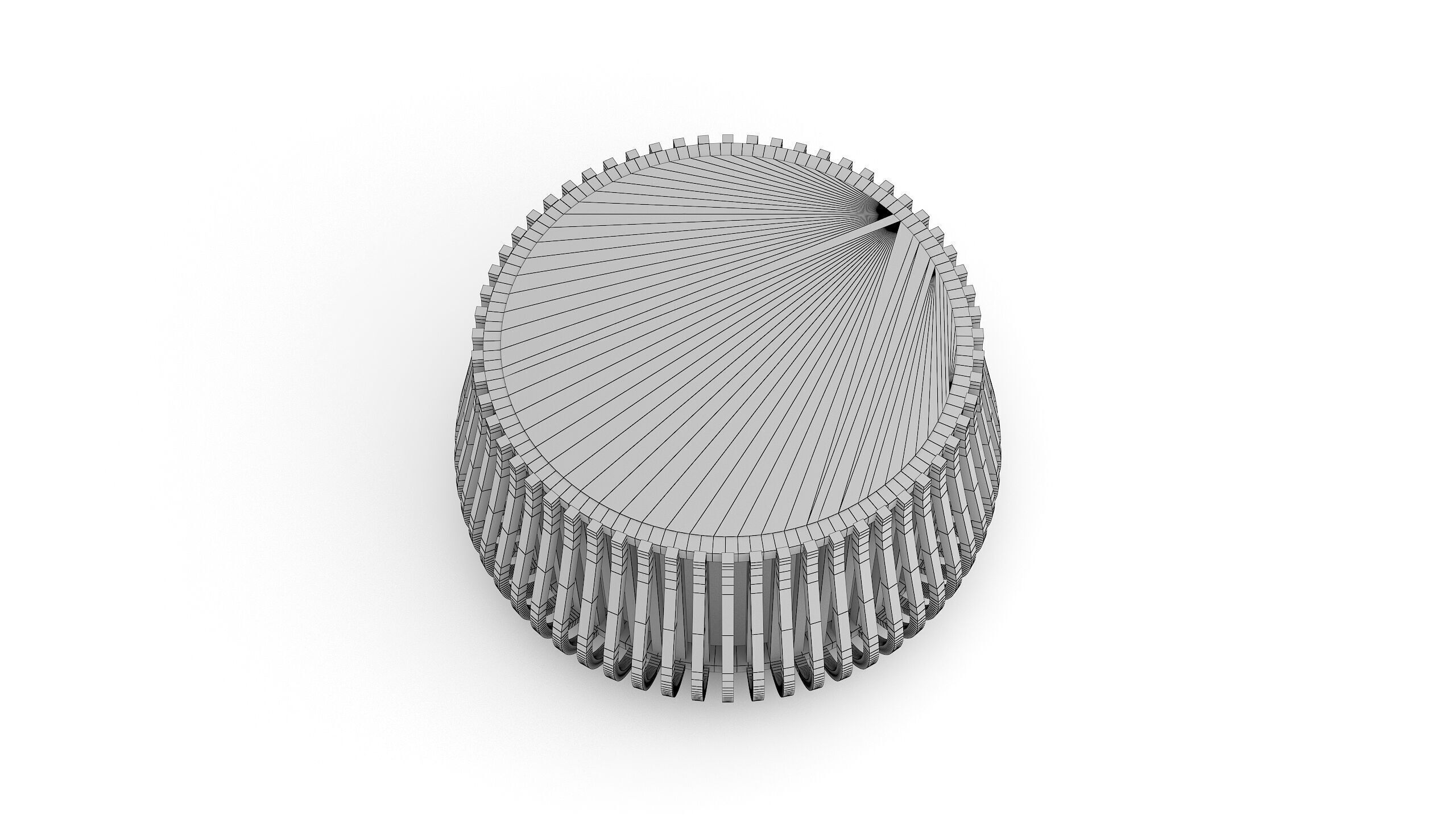 Wooden Round Coffee Table 3D Model Low-poly 3D model_5