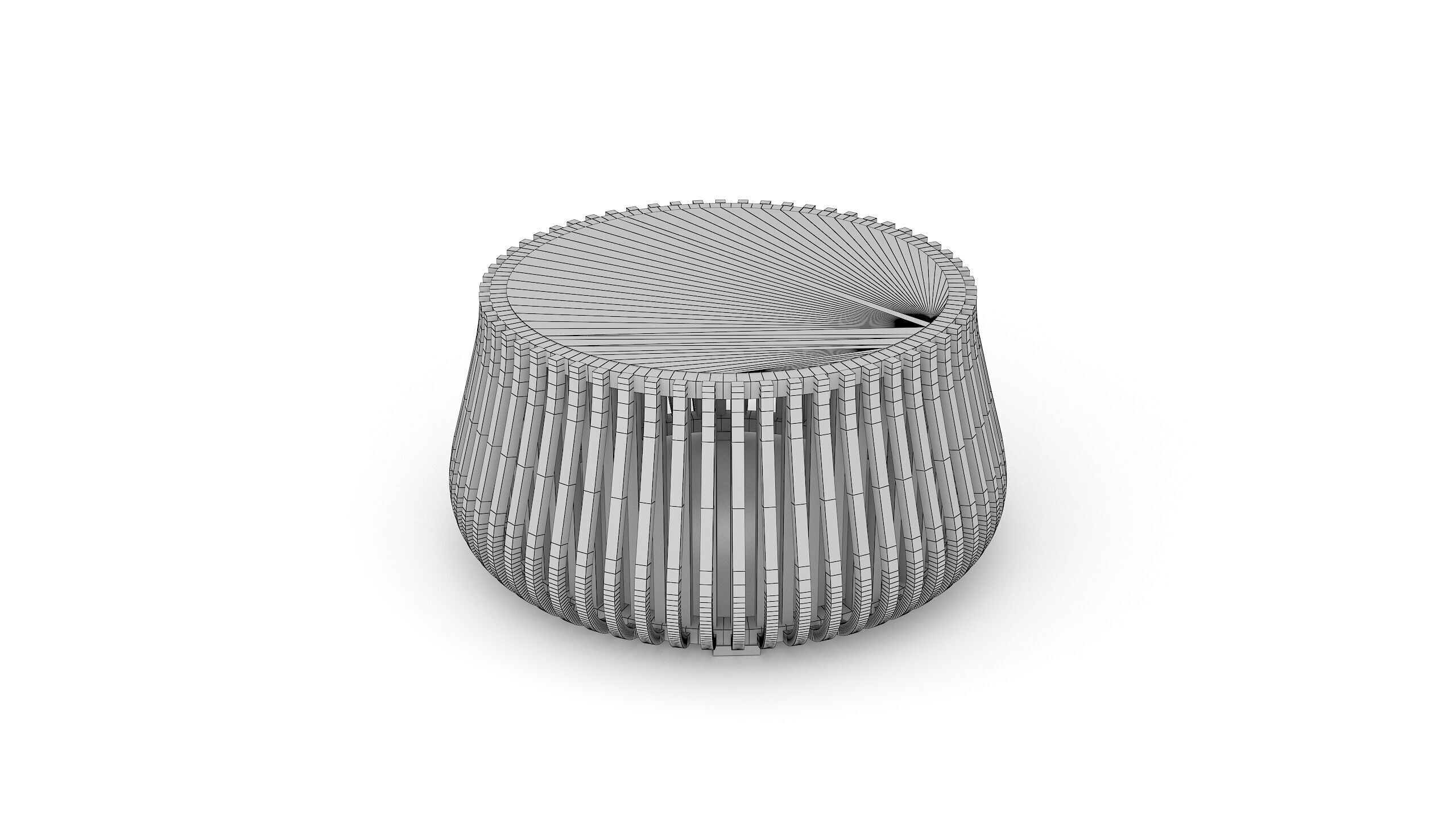 Wooden Round Coffee Table 3D Model Low-poly 3D model_4