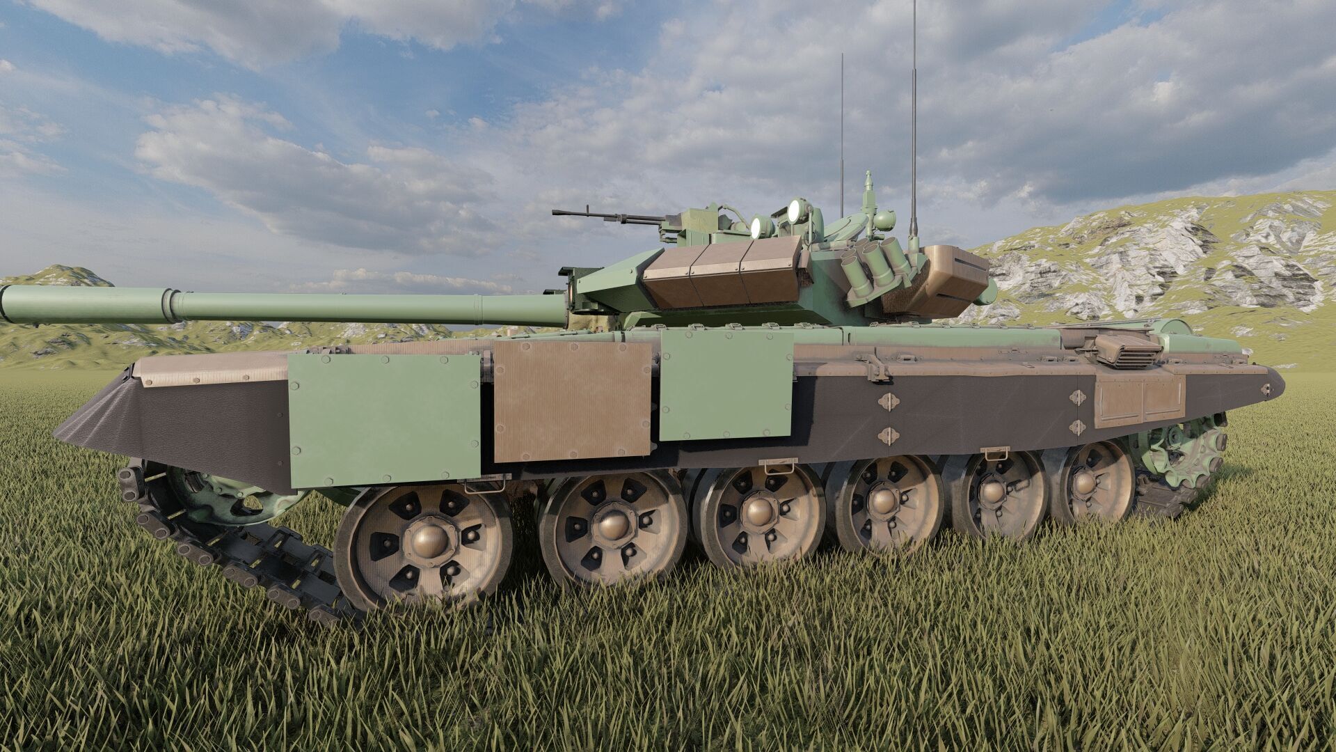 Tank T-90A 3D model_7