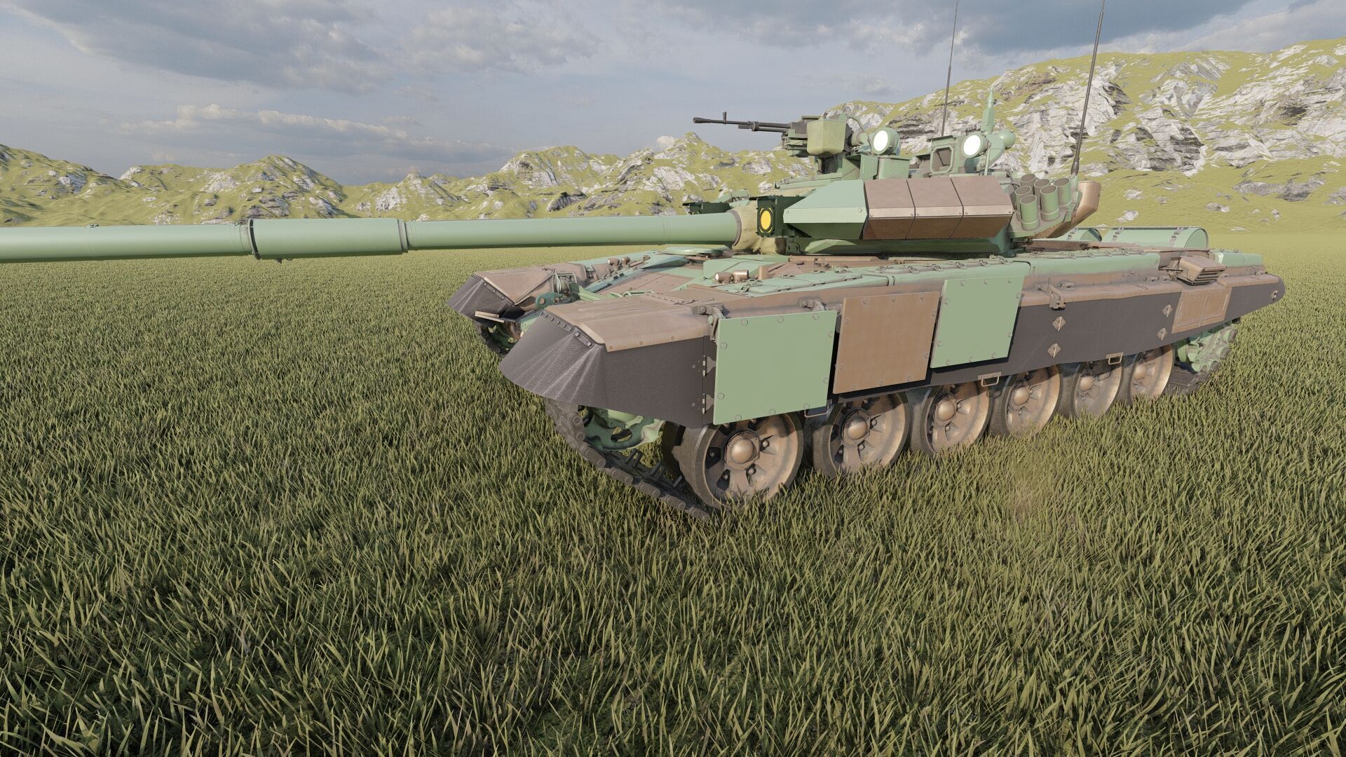 Tank T-90A 3D model_6