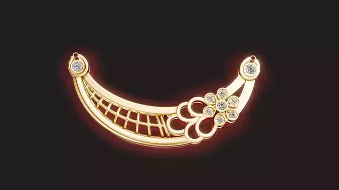 diamond Floral Bezel set Stones Pendant