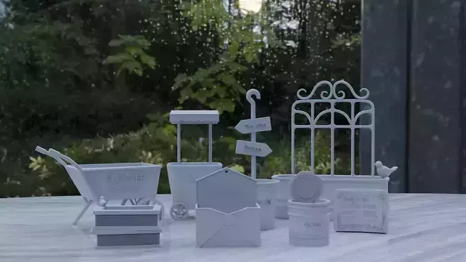 gardening flower vases set 3d printable model