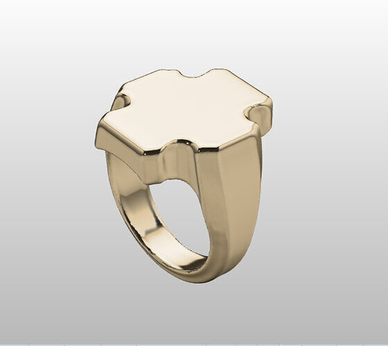 Geometric Signet Ring Minimal 3D Printable Jewelry Model 3D print model