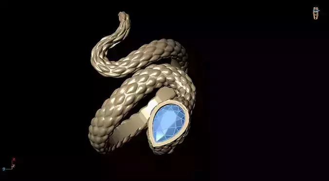 anillo serpiente esmeralda lagrima
