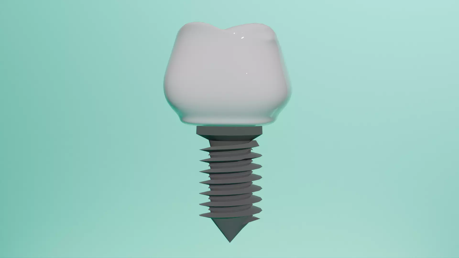 Implant made for dental animation Low-poly 3D model