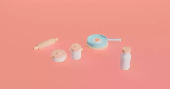 Miniature Kitchen Items  Blender 3D Model  