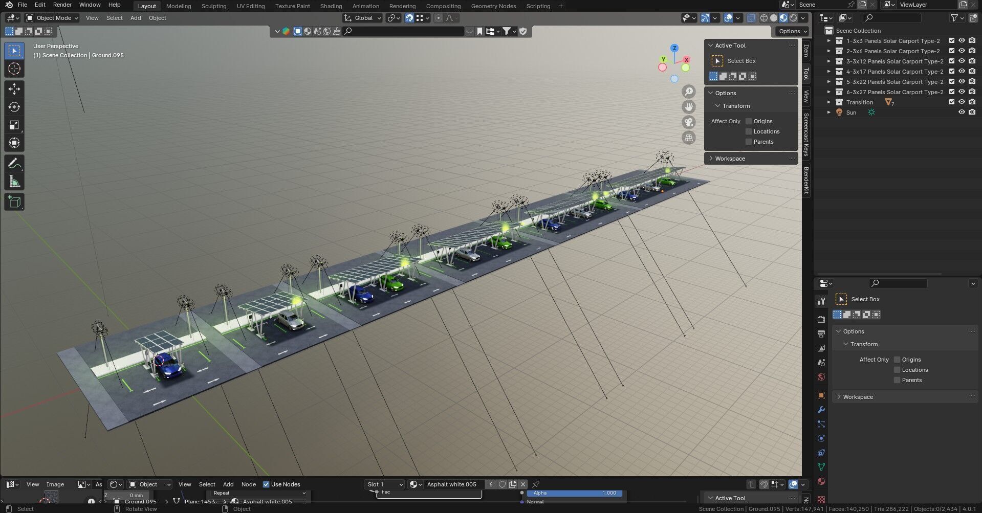 Low Poly Solar Carport Type-2 Pack Low-poly 3D model_27