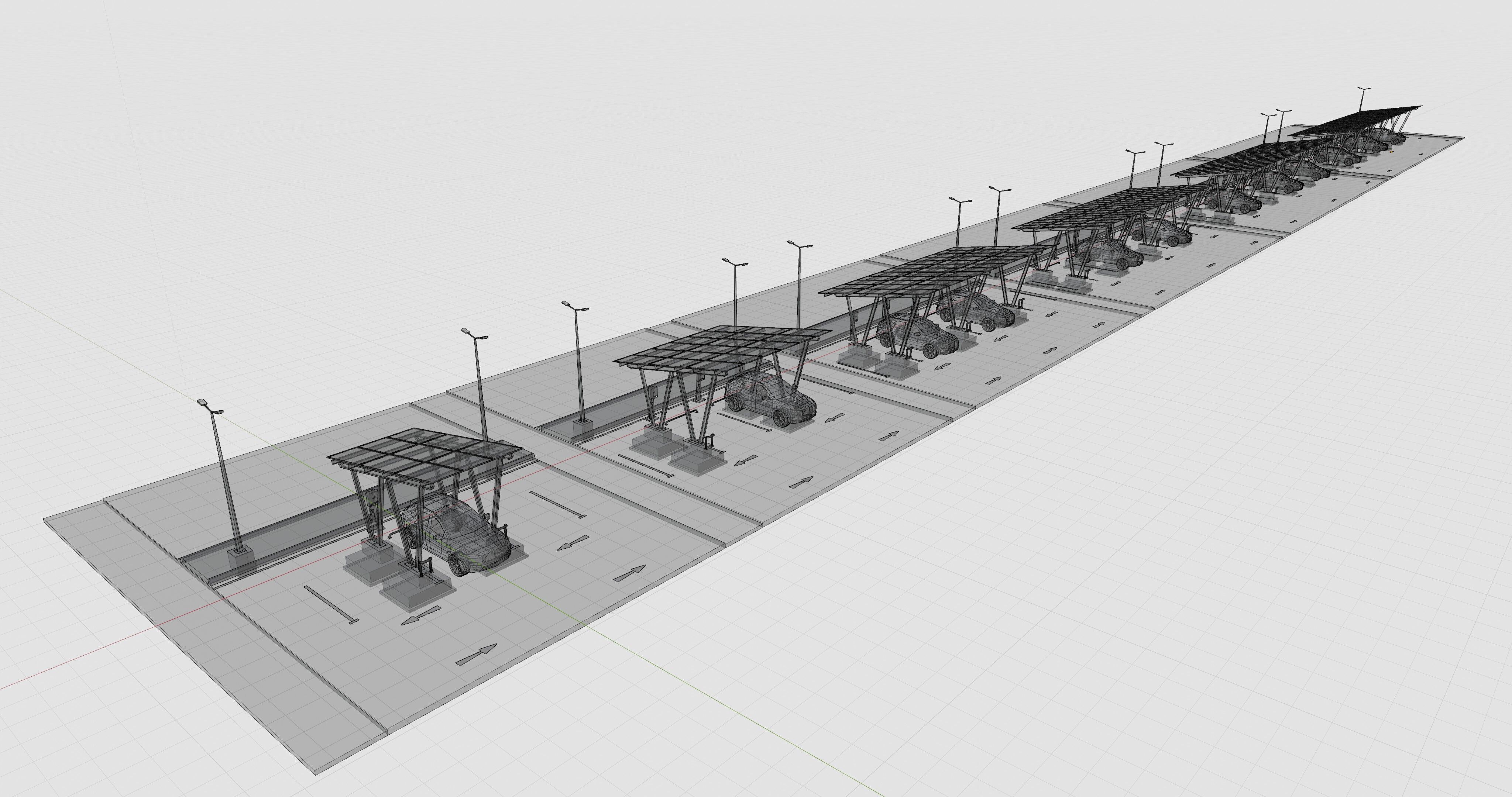 Low Poly Solar Carport Type-2 Pack Low-poly 3D model_20