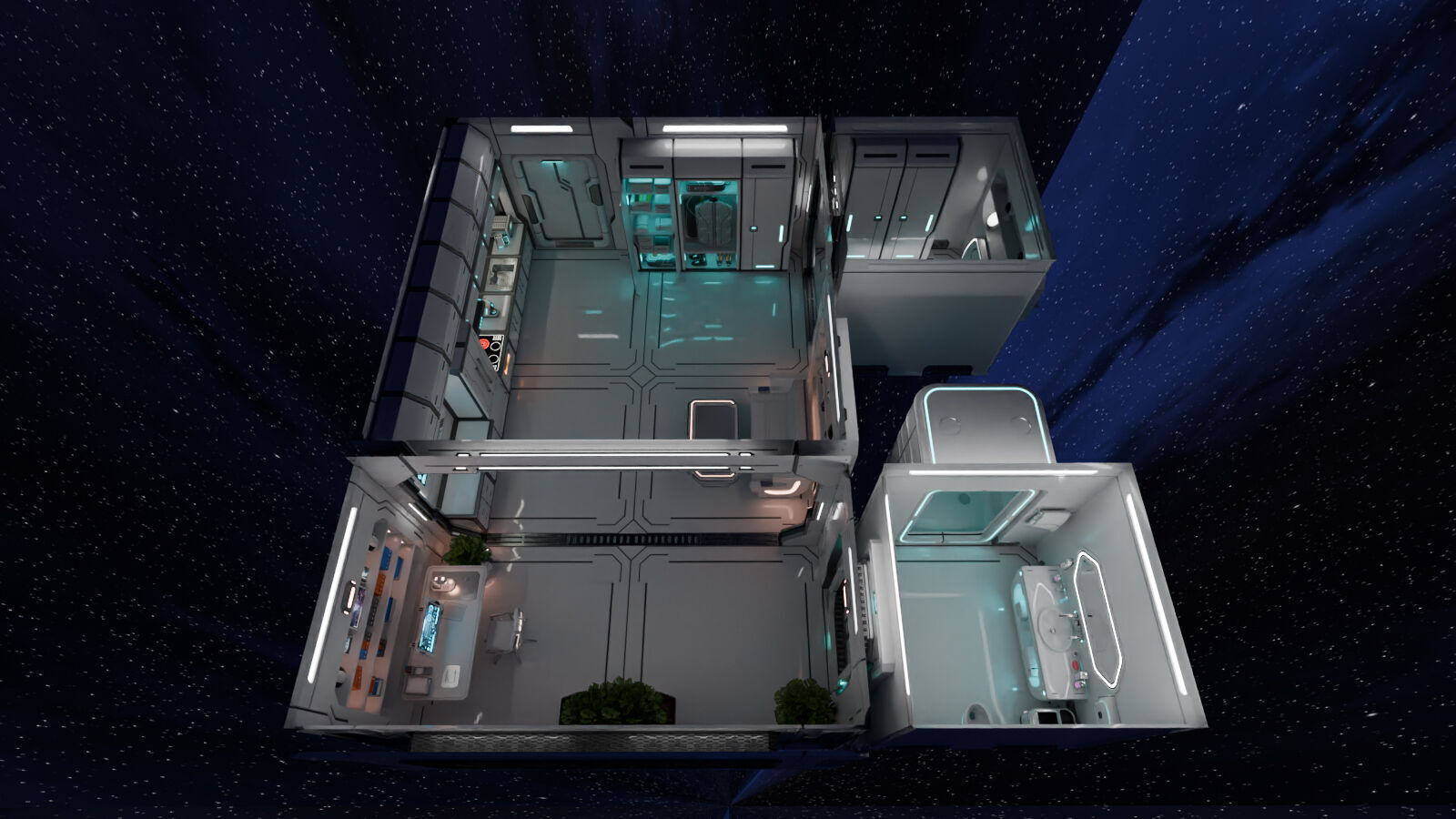 SciFi Apartment Room Low-poly 3D model_15