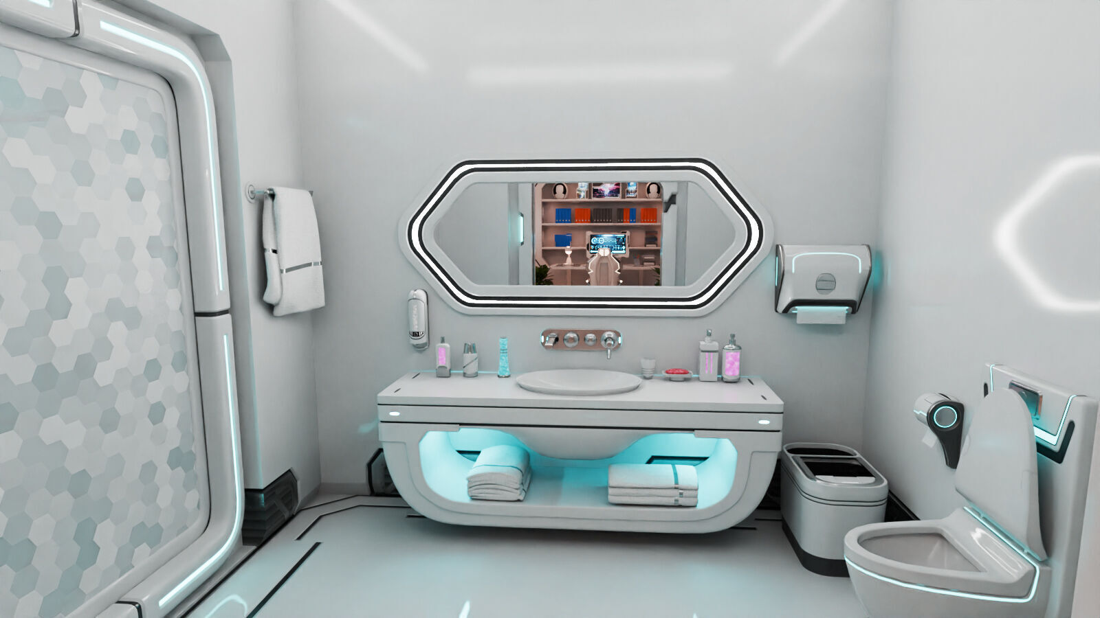 SciFi Apartment Room Low-poly 3D model_10