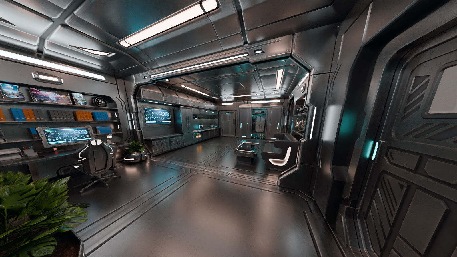 SciFi Apartment Room Low-poly 3D model_12