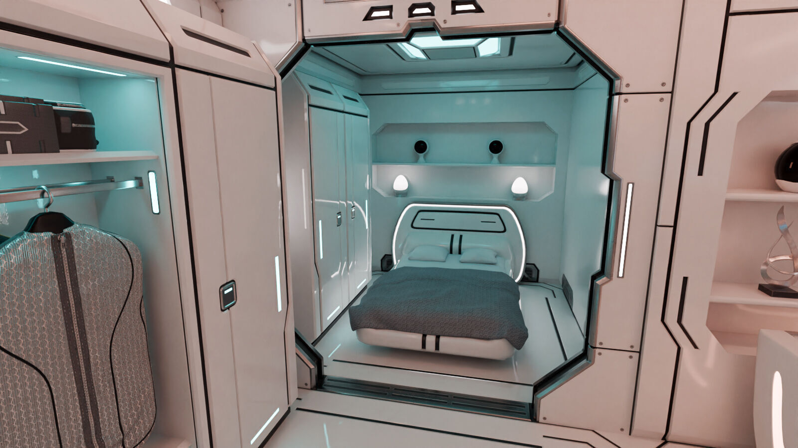 SciFi Apartment Room Low-poly 3D model_8