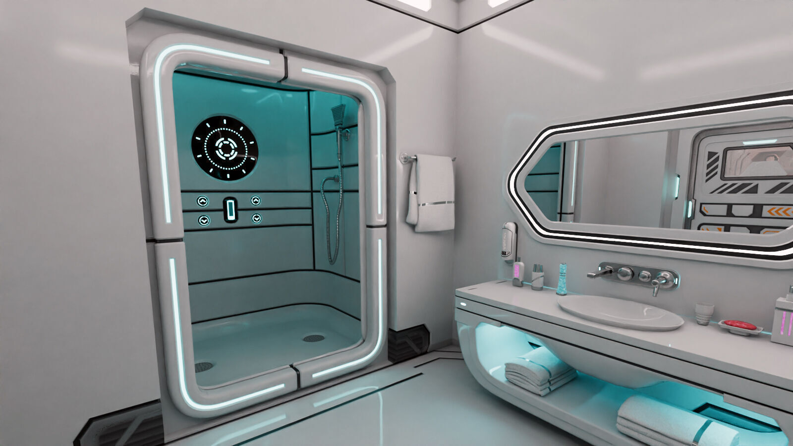 SciFi Apartment Room Low-poly 3D model_11