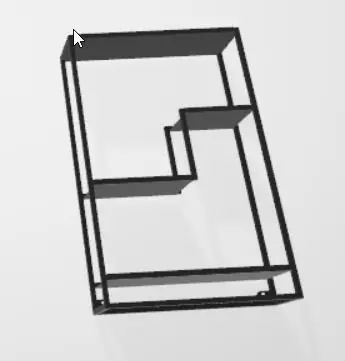 Realistic Wooden Shelf 3D Model for Interior Design 3D model_0