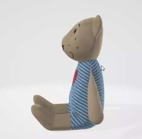 Adorable Teddy Bear 3D Asset with Detailed Fur 3D model_0