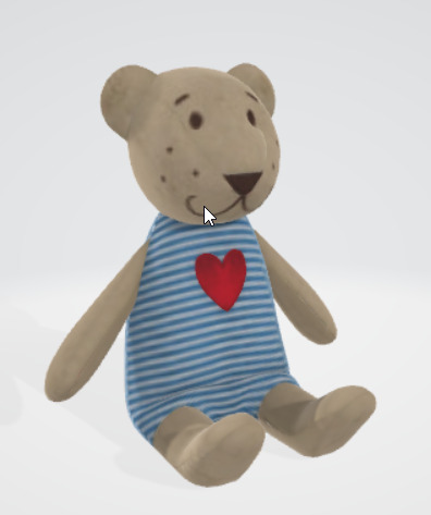 Adorable Teddy Bear 3D Asset with Detailed Fur 3D model_1