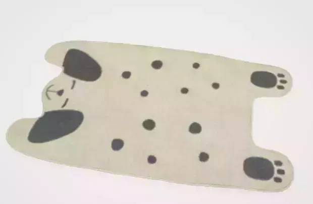 Dog Shaped Rug 3D Model with Cute Design