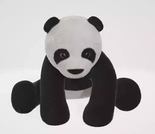 Stuffed Panda Toy 3D Asset Game Ready