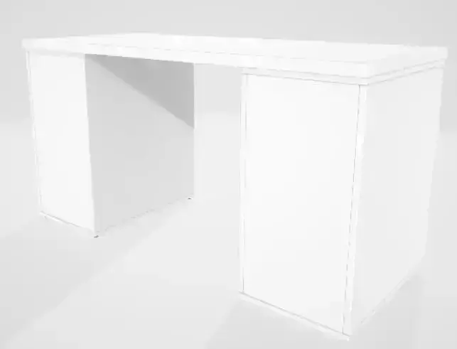 Modern Office Desk 3D Model with Clean Design