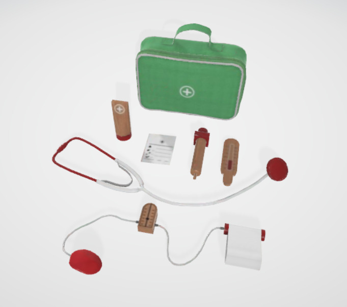 Realistic Medical Kit 3D Model with First Aid Supplies 3D model_1