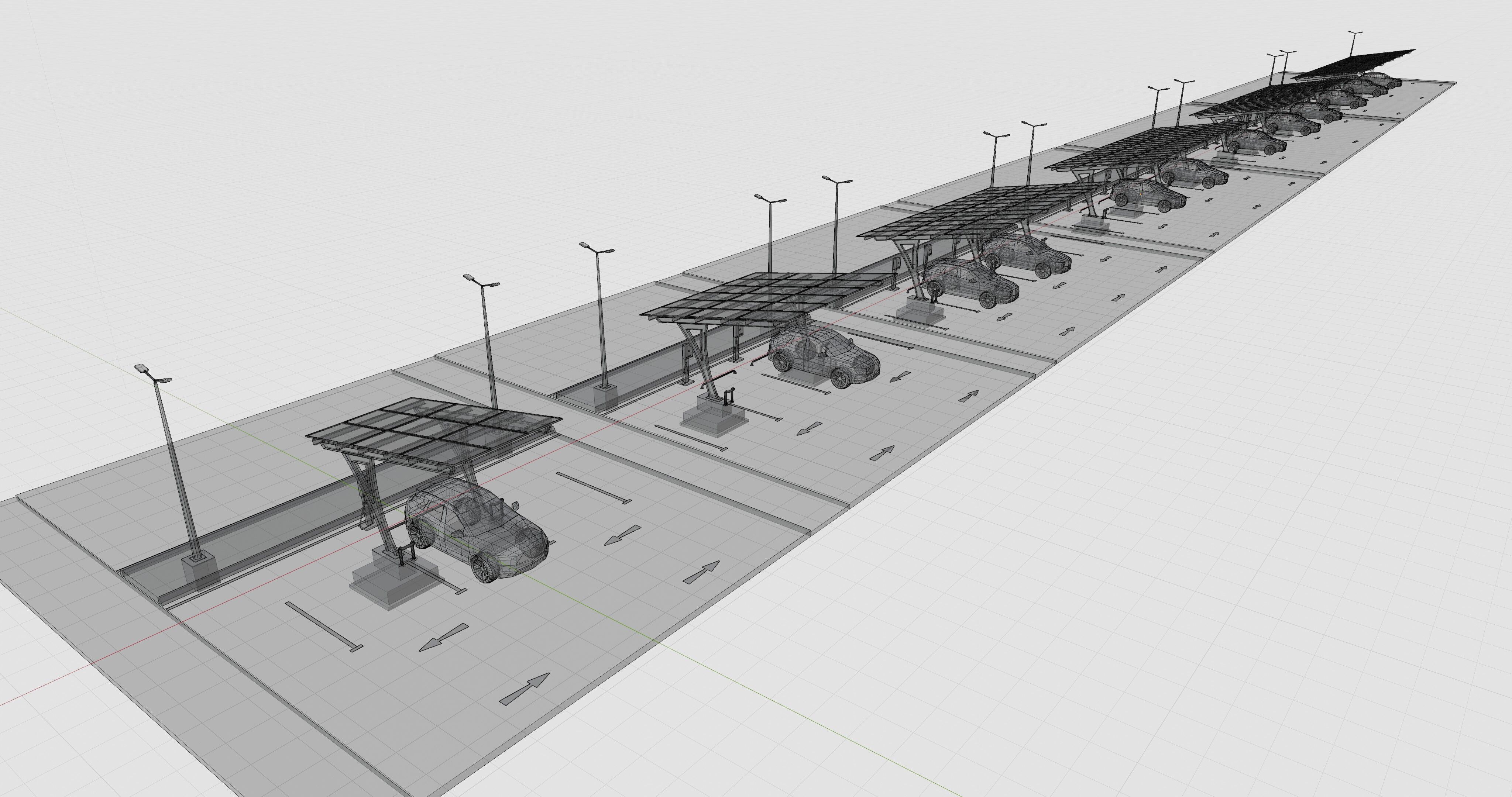 Low Poly Solar Carport Type-4 Pack Low-poly 3D model_20