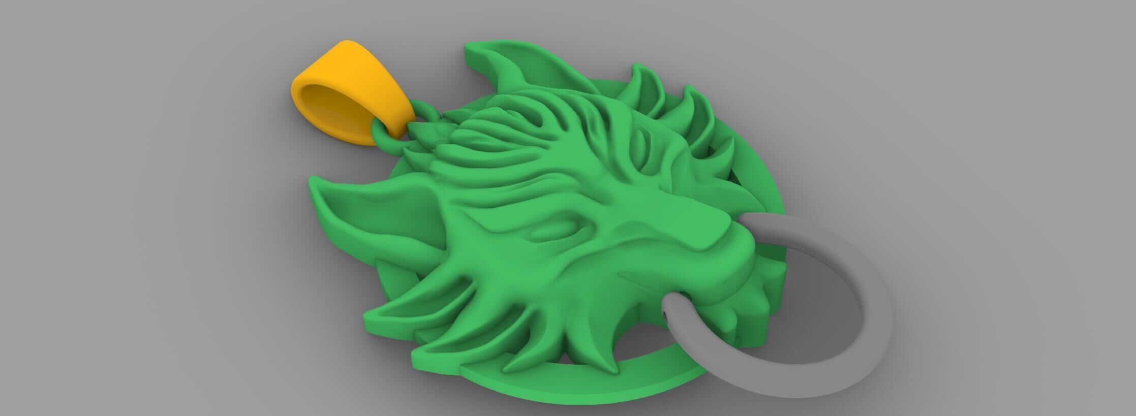 Wolf head pendant 3d print model 3D print model_1