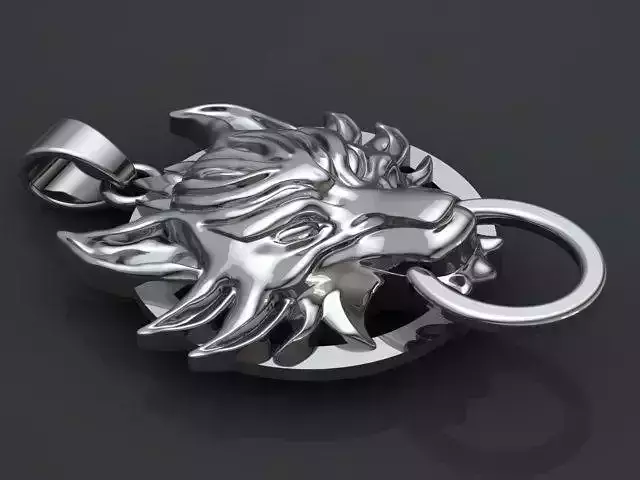 Wolf head pendant 3d print model