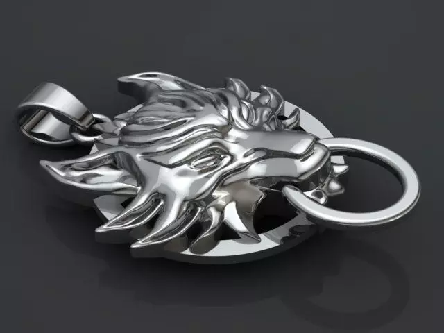 Wolf head pendant 3d print model 3D print model_0