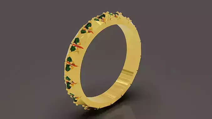 Prong set round shape diamond pyramid eternity ring band