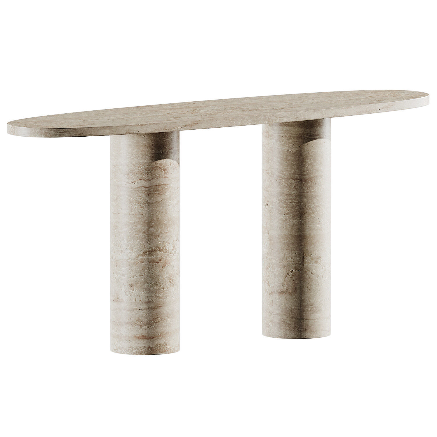 Studio Glustin Console in Travertine Stone 3D model_1