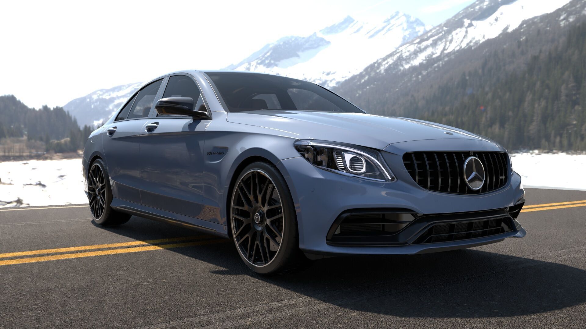 Mercedes C63 Sedan -Rigged- Render Ready-unreal-vray-redshift 3D model_7