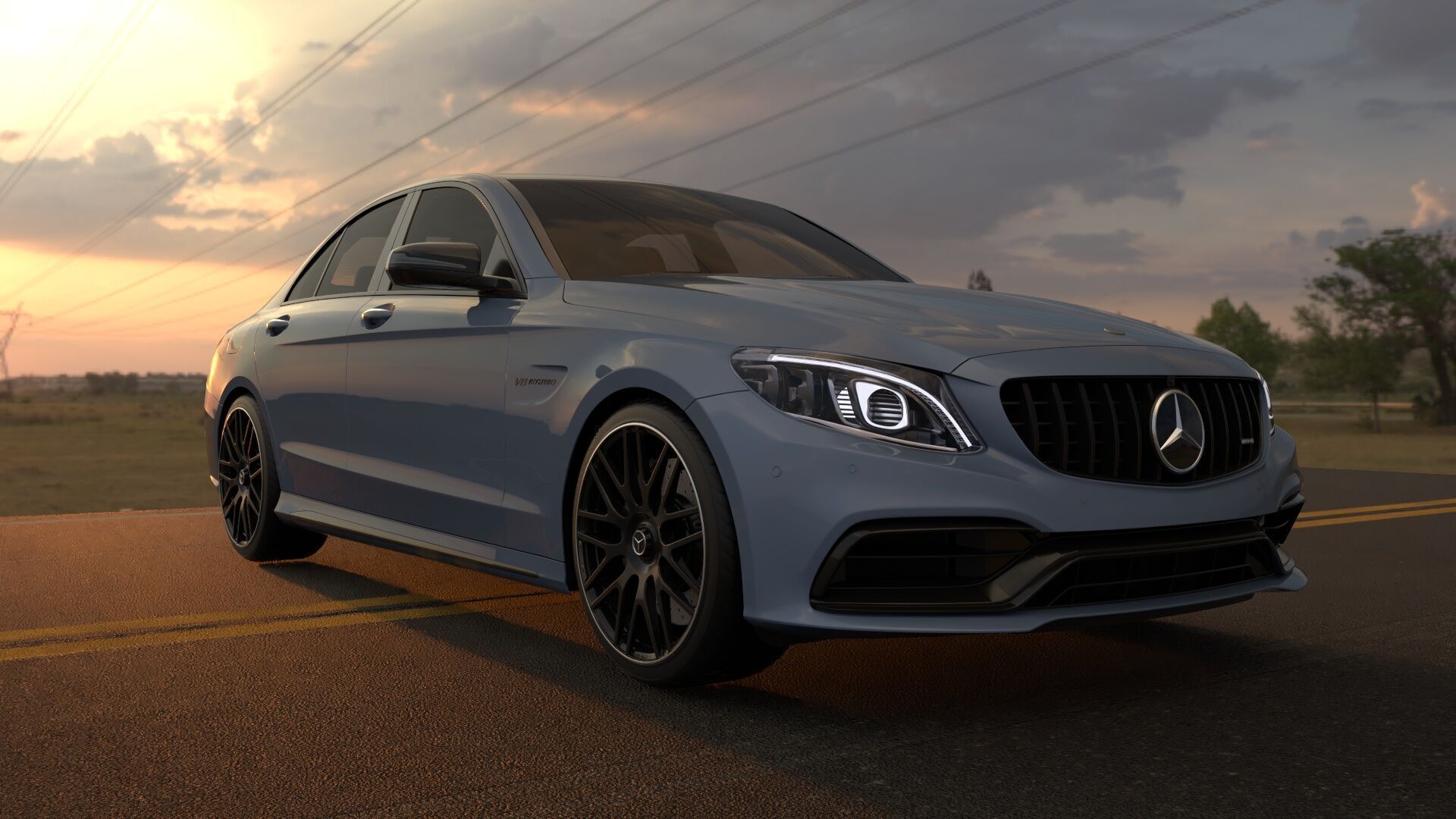 Mercedes C63 Sedan -Rigged- Render Ready-unreal-vray-redshift 3D model_8