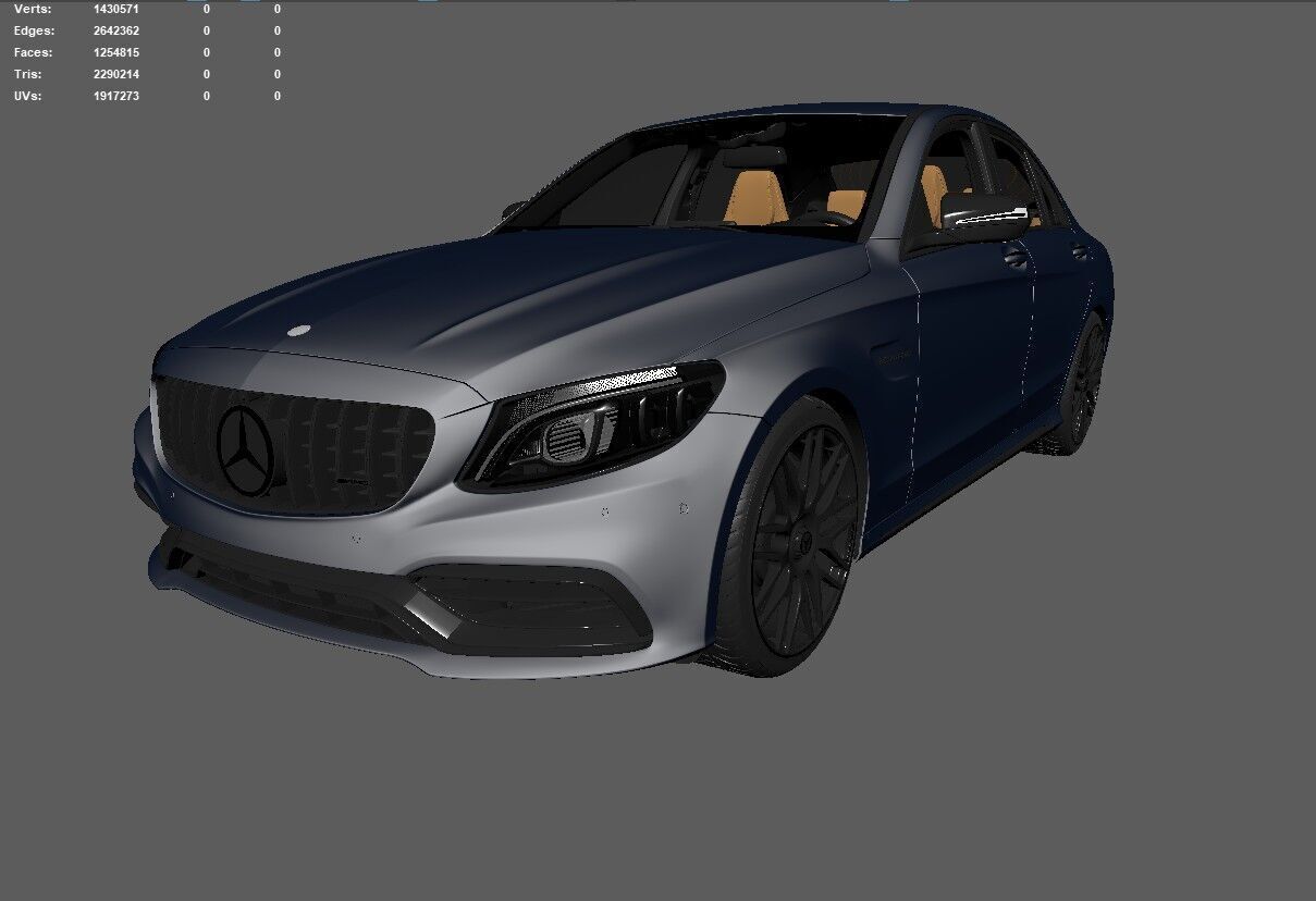 Mercedes C63 Sedan -Rigged- Render Ready-unreal-vray-redshift 3D model_18