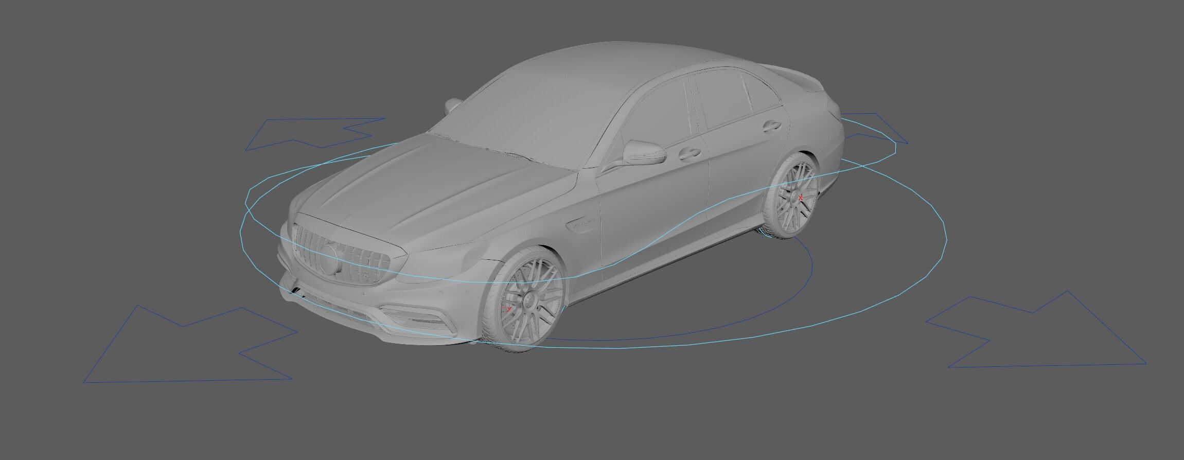 Mercedes C63 Sedan -Rigged- Render Ready-unreal-vray-redshift 3D model_19