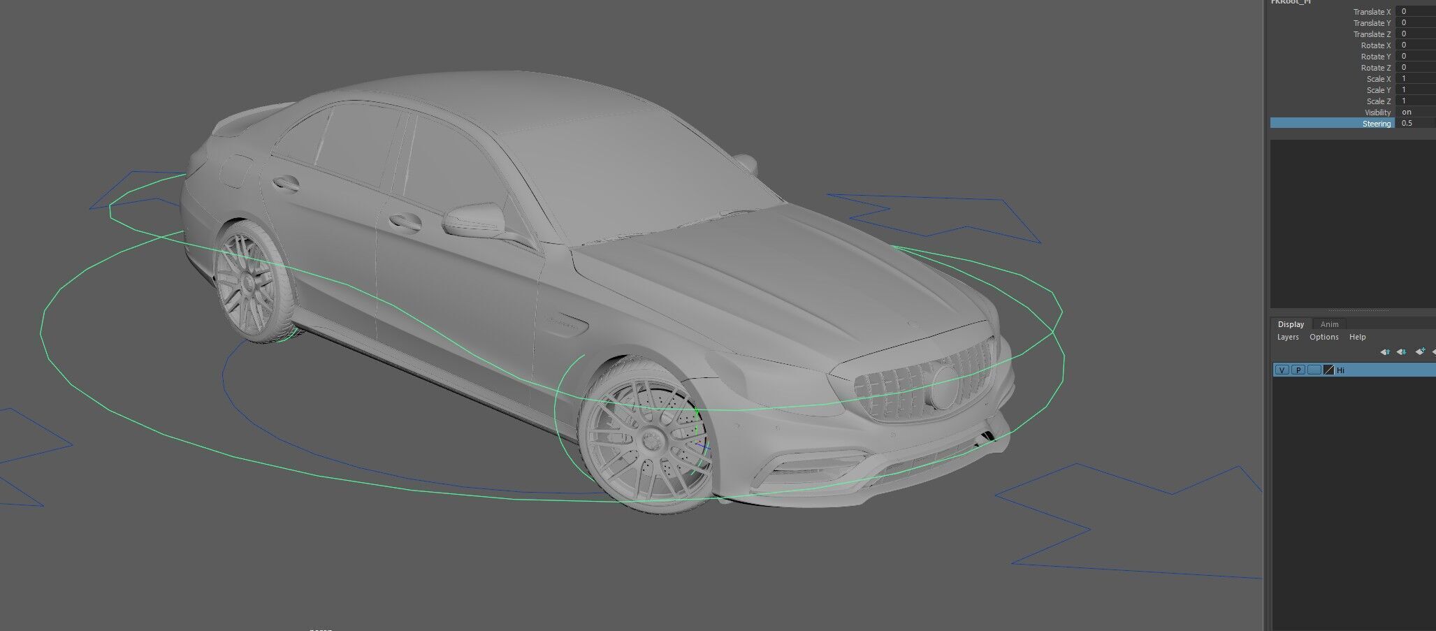 Mercedes C63 Sedan -Rigged- Render Ready-unreal-vray-redshift 3D model_21