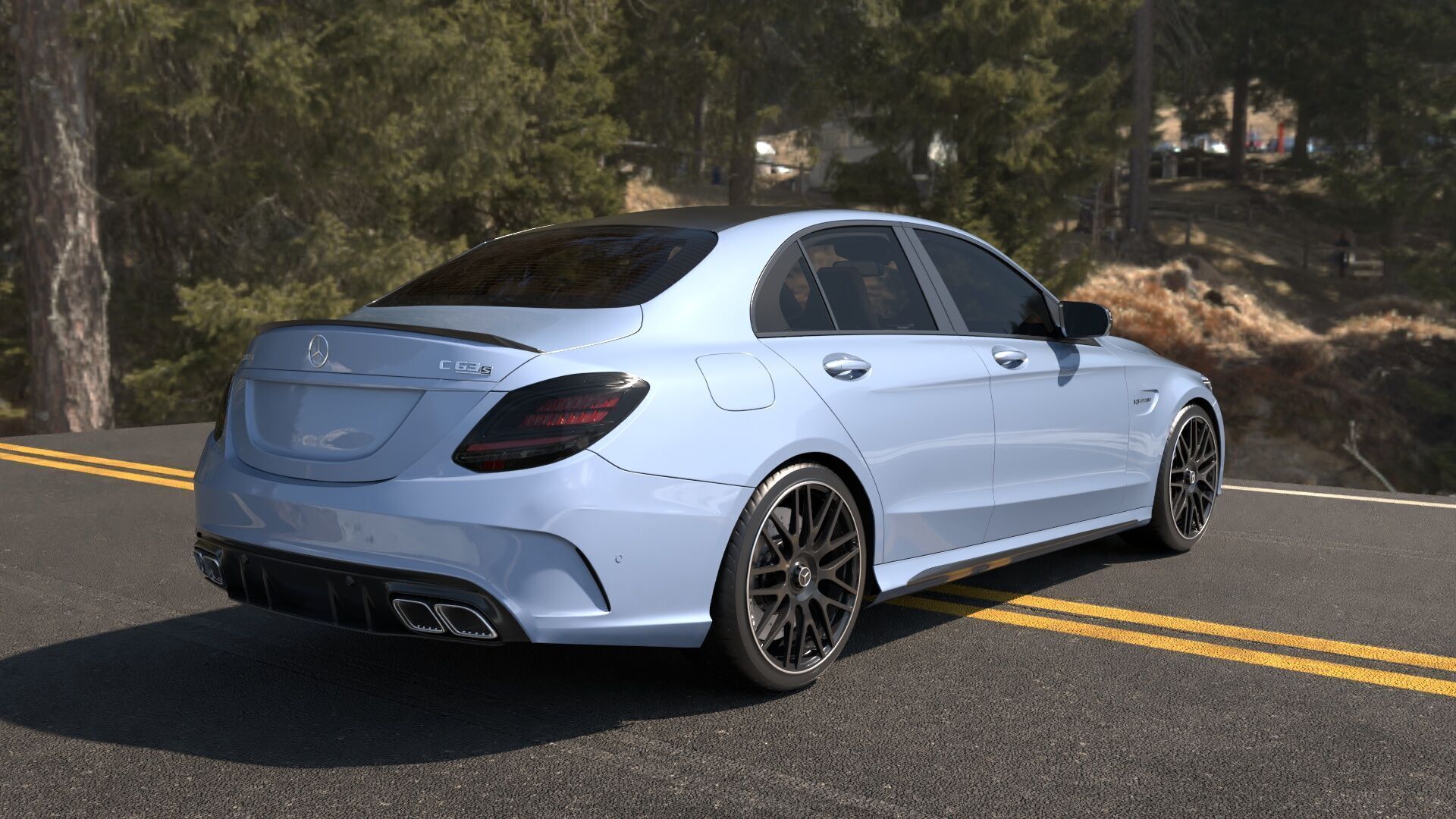 Mercedes C63 Sedan -Rigged- Render Ready-unreal-vray-redshift 3D model_11