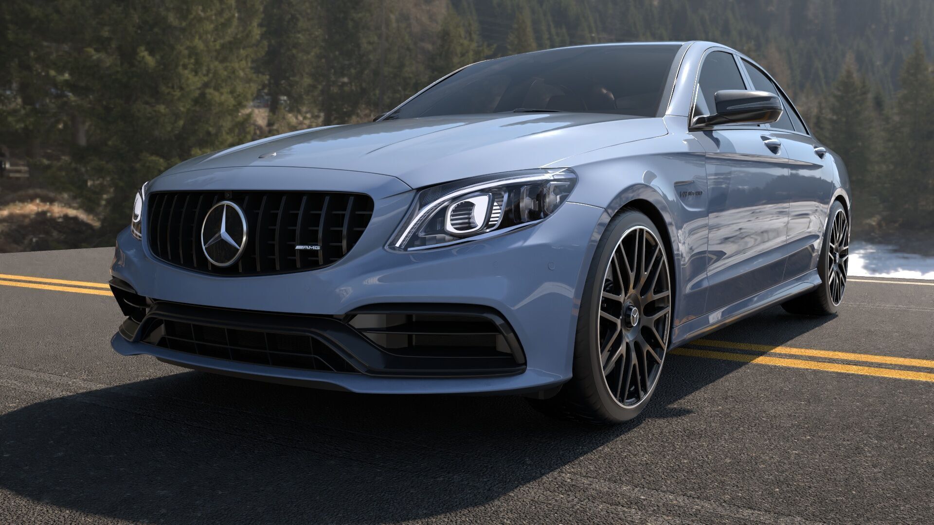 Mercedes C63 Sedan -Rigged- Render Ready-unreal-vray-redshift 3D model_13