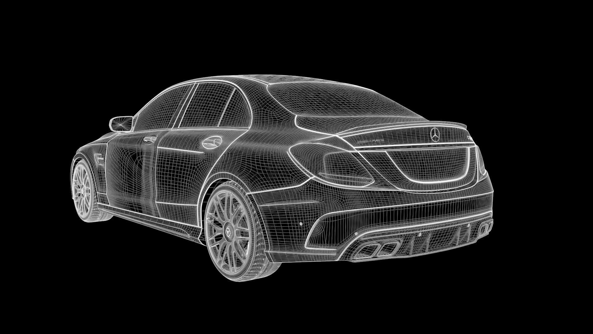 Mercedes C63 Sedan -Rigged- Render Ready-unreal-vray-redshift 3D model_23