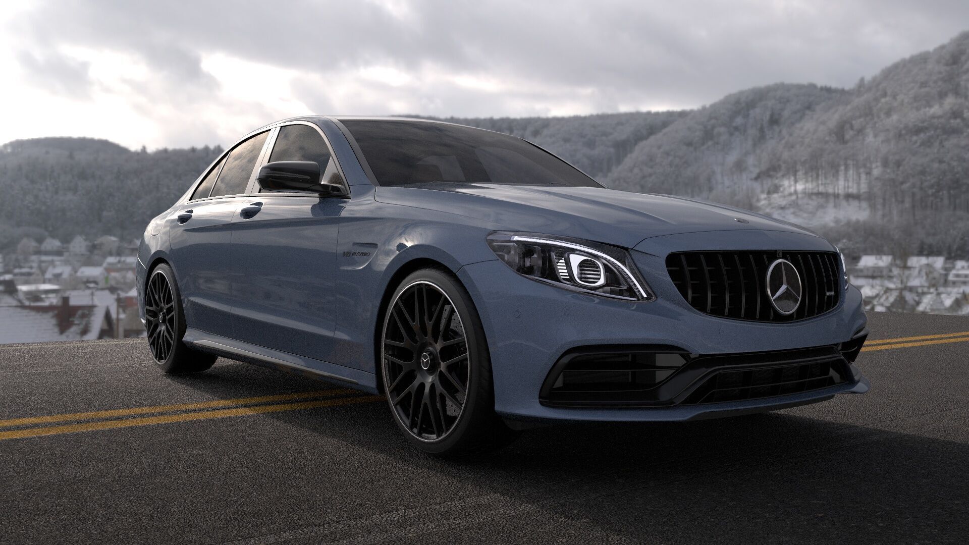Mercedes C63 Sedan -Rigged- Render Ready-unreal-vray-redshift 3D model_9