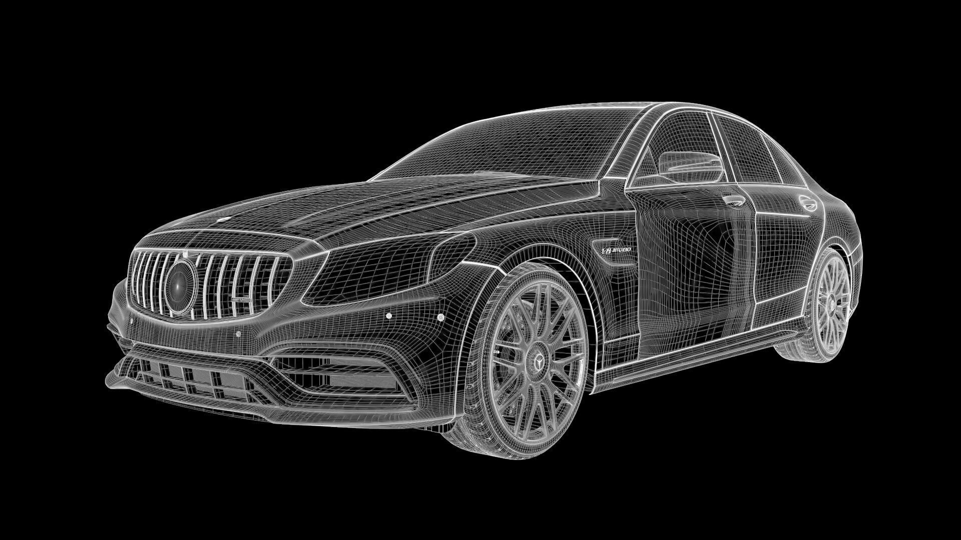 Mercedes C63 Sedan -Rigged- Render Ready-unreal-vray-redshift 3D model_24