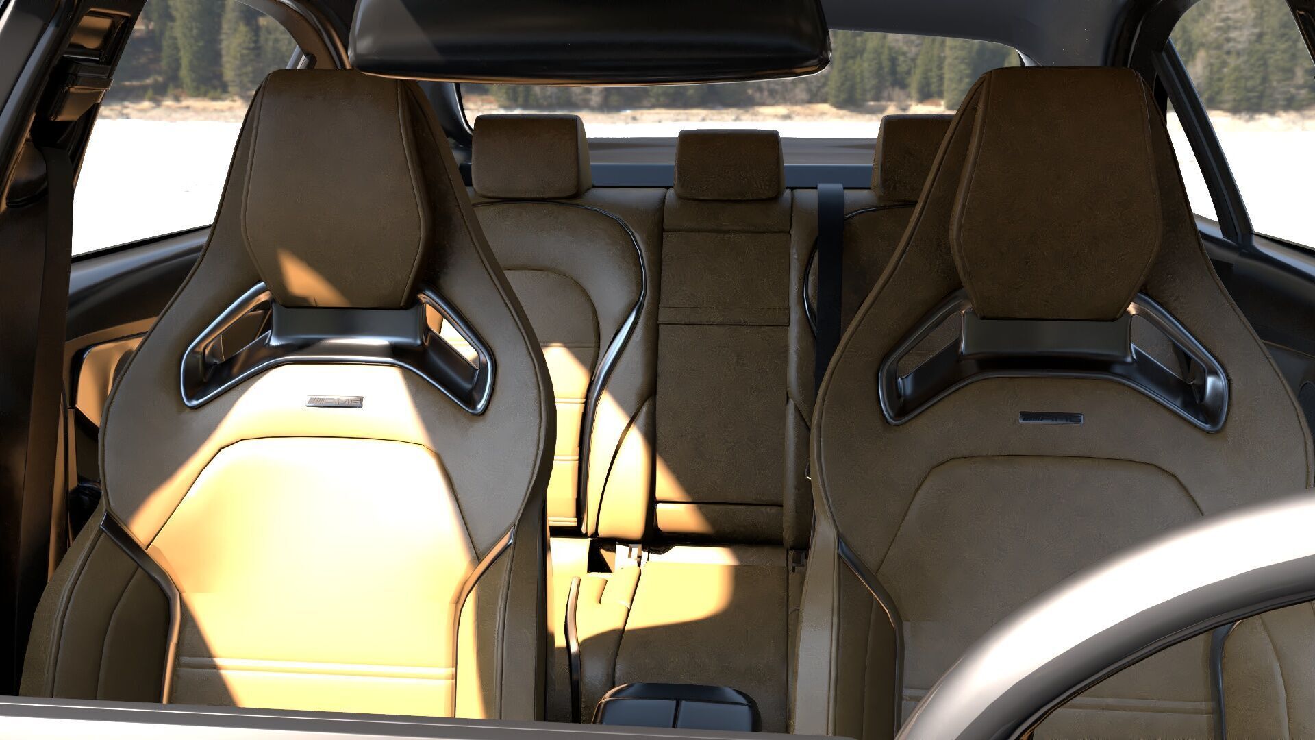 Mercedes C63 Sedan -Rigged- Render Ready-unreal-vray-redshift 3D model_15