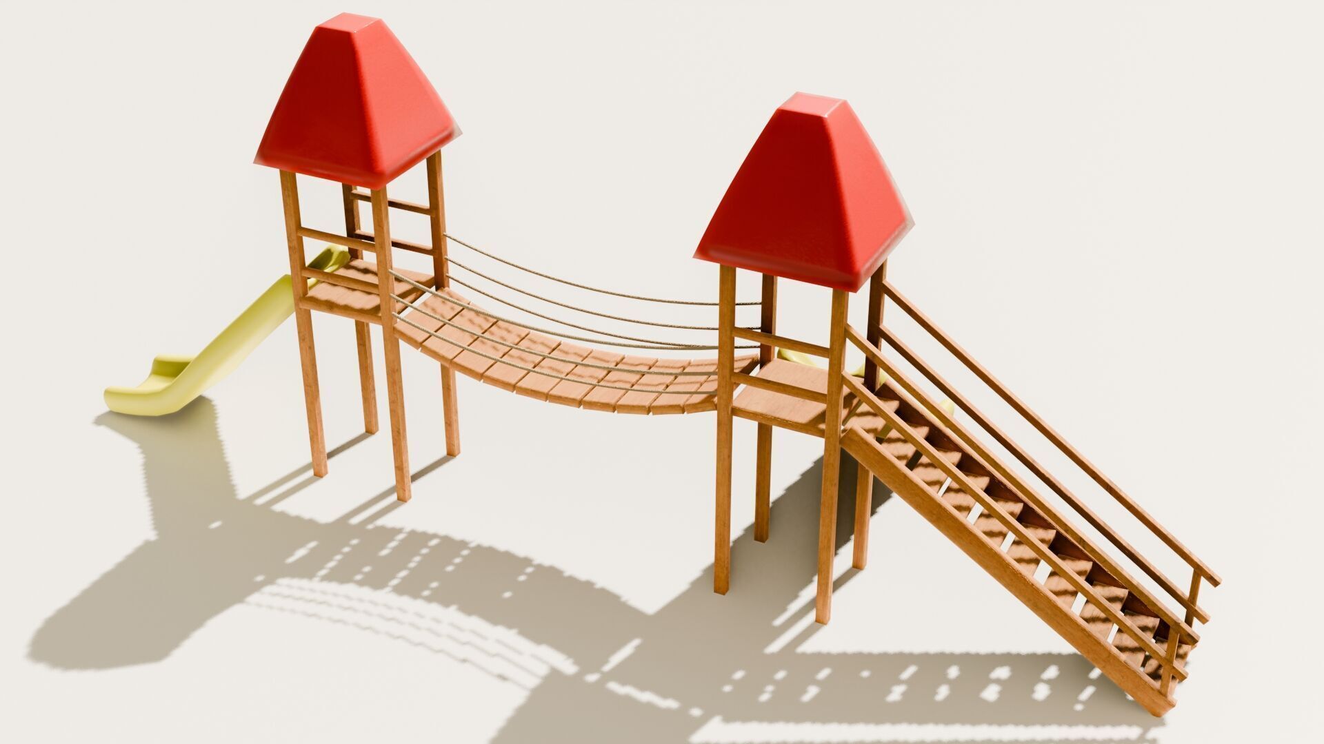 Playground castle with a slide Low-poly 3D model_8