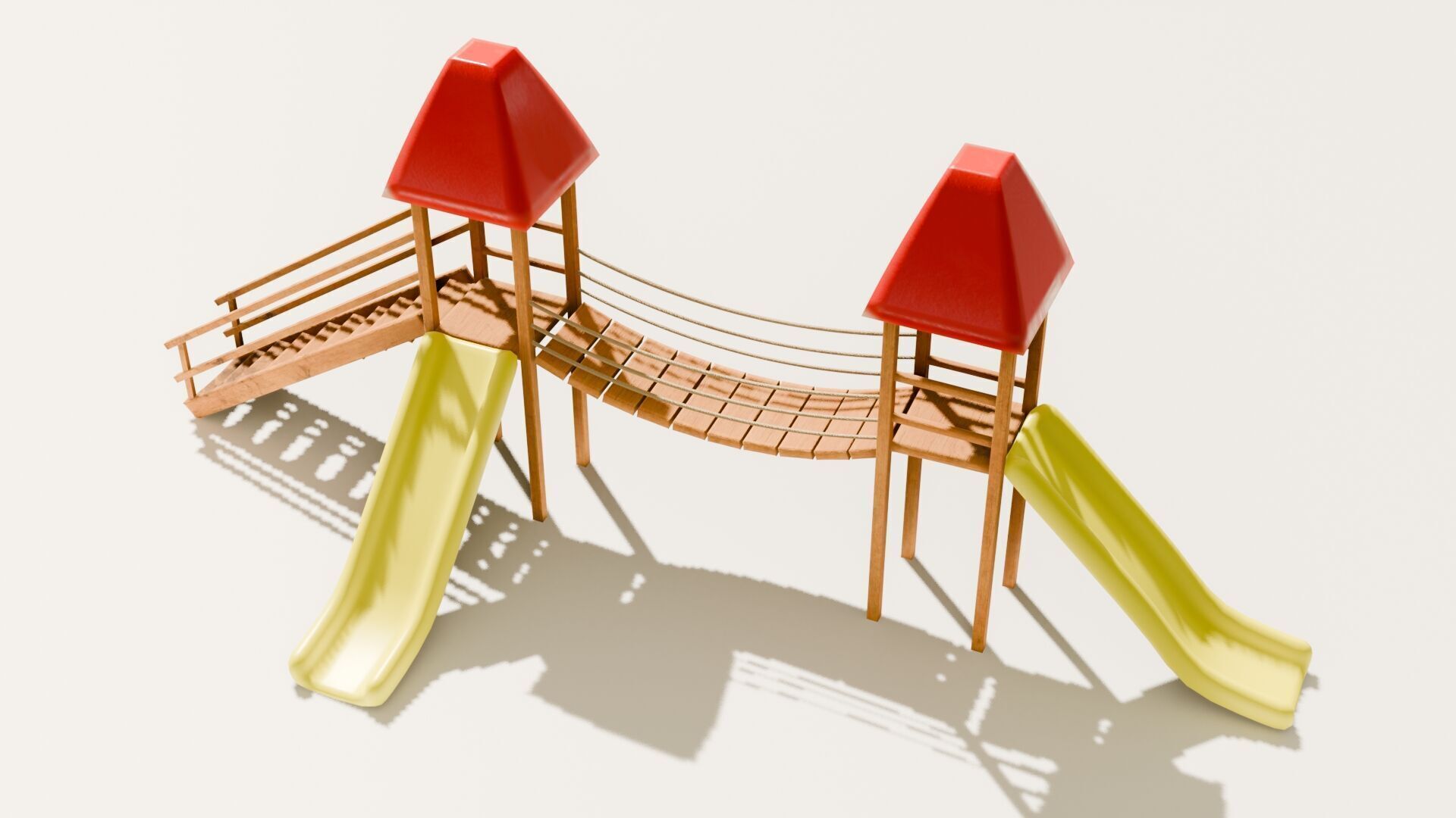 Playground castle with a slide Low-poly 3D model_12