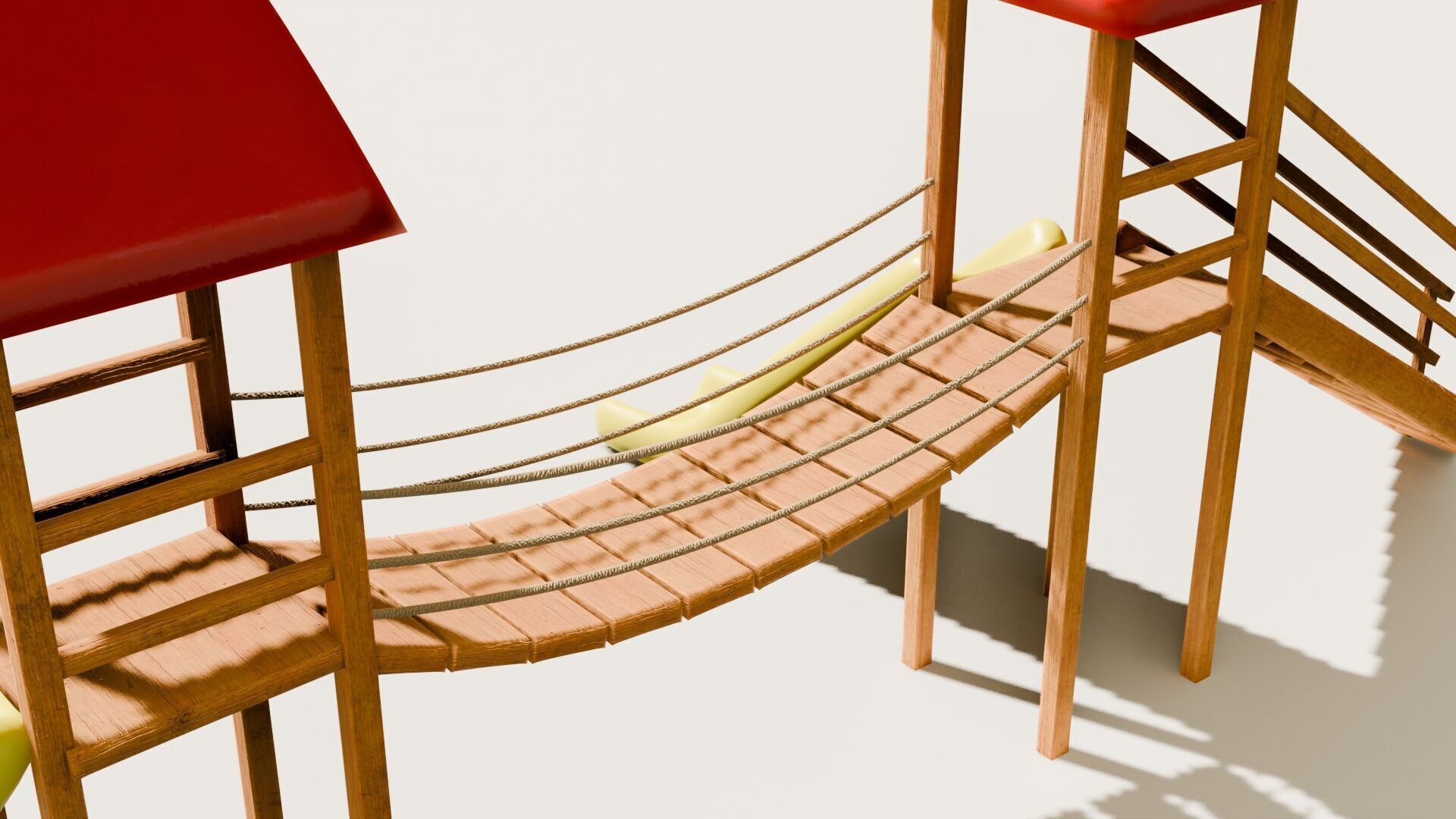 Playground castle with a slide Low-poly 3D model_2