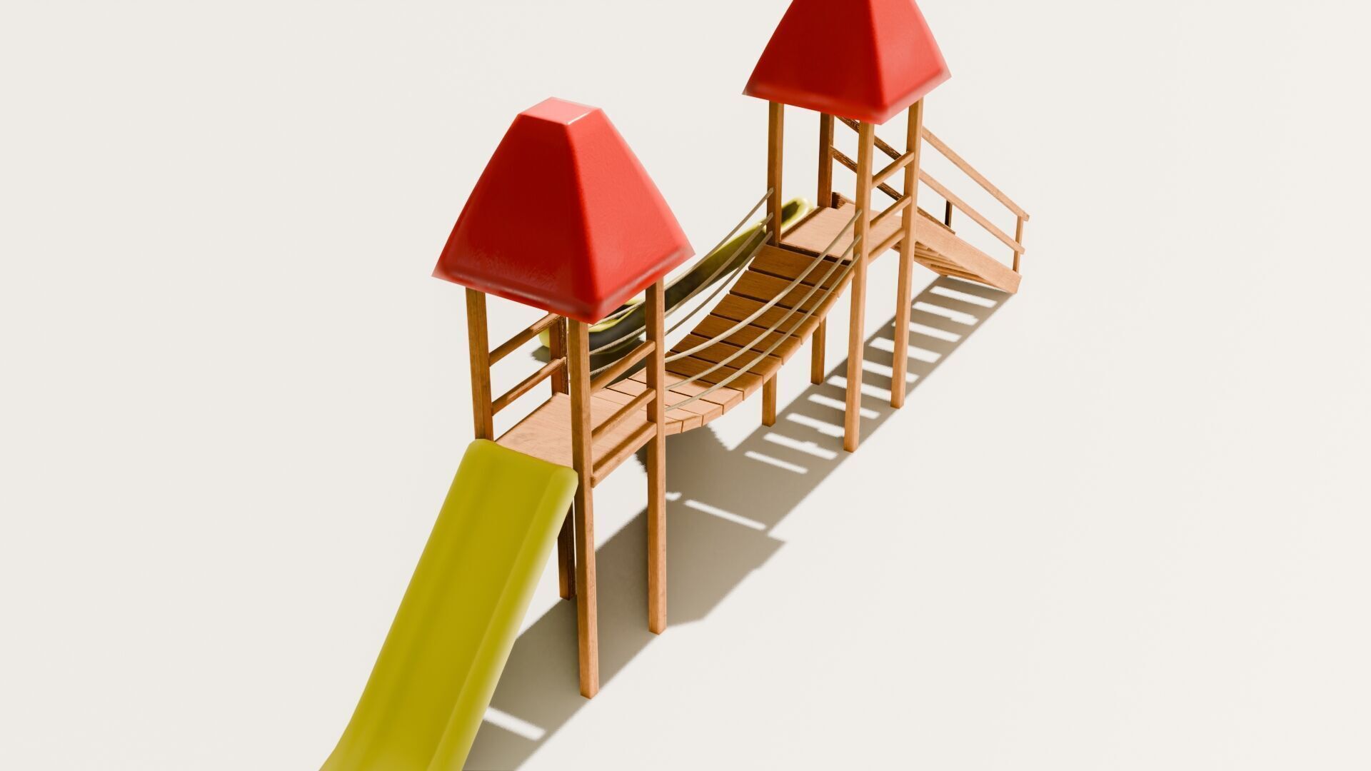 Playground castle with a slide Low-poly 3D model_7