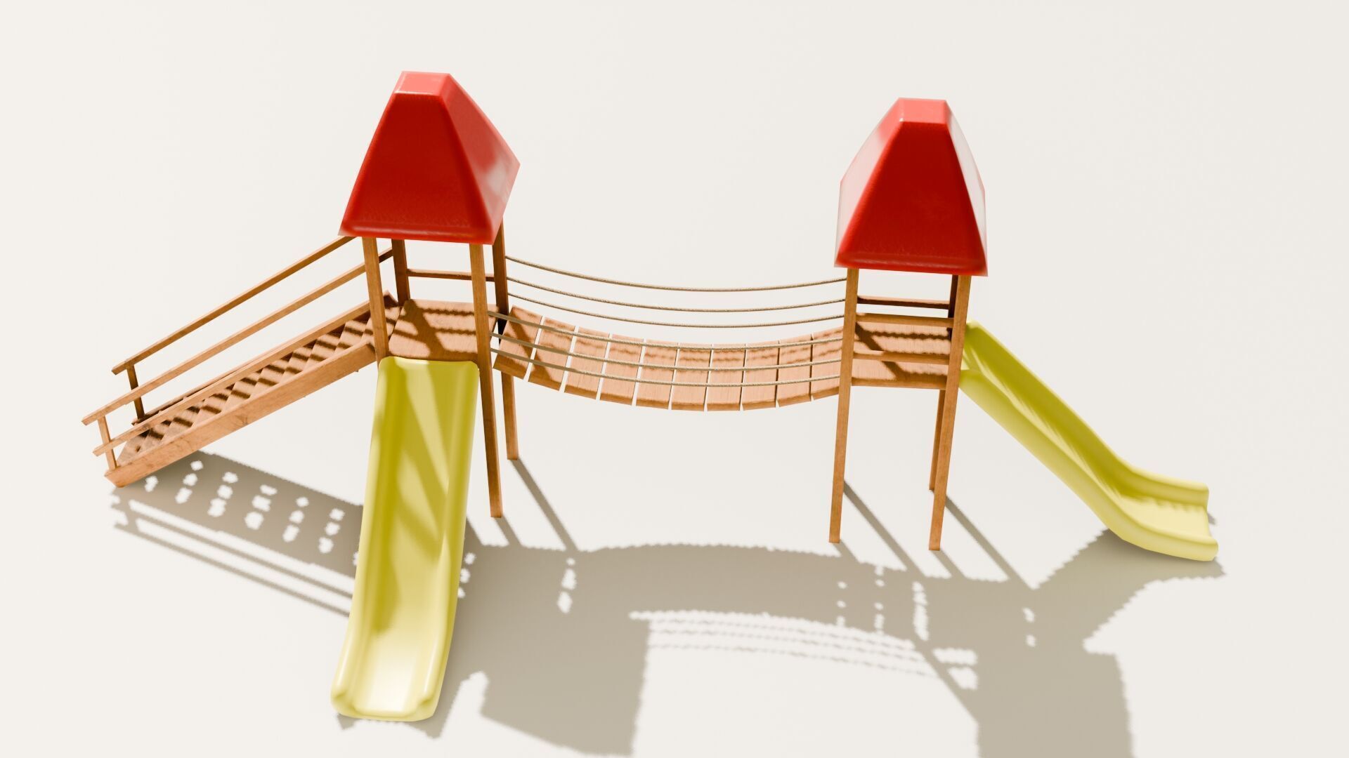 Playground castle with a slide Low-poly 3D model_15