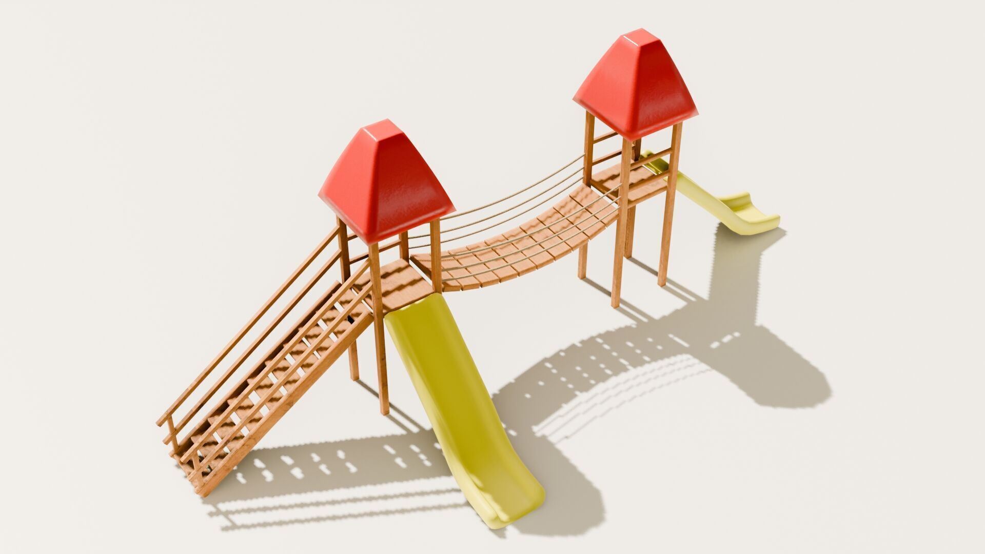 Playground castle with a slide Low-poly 3D model_17