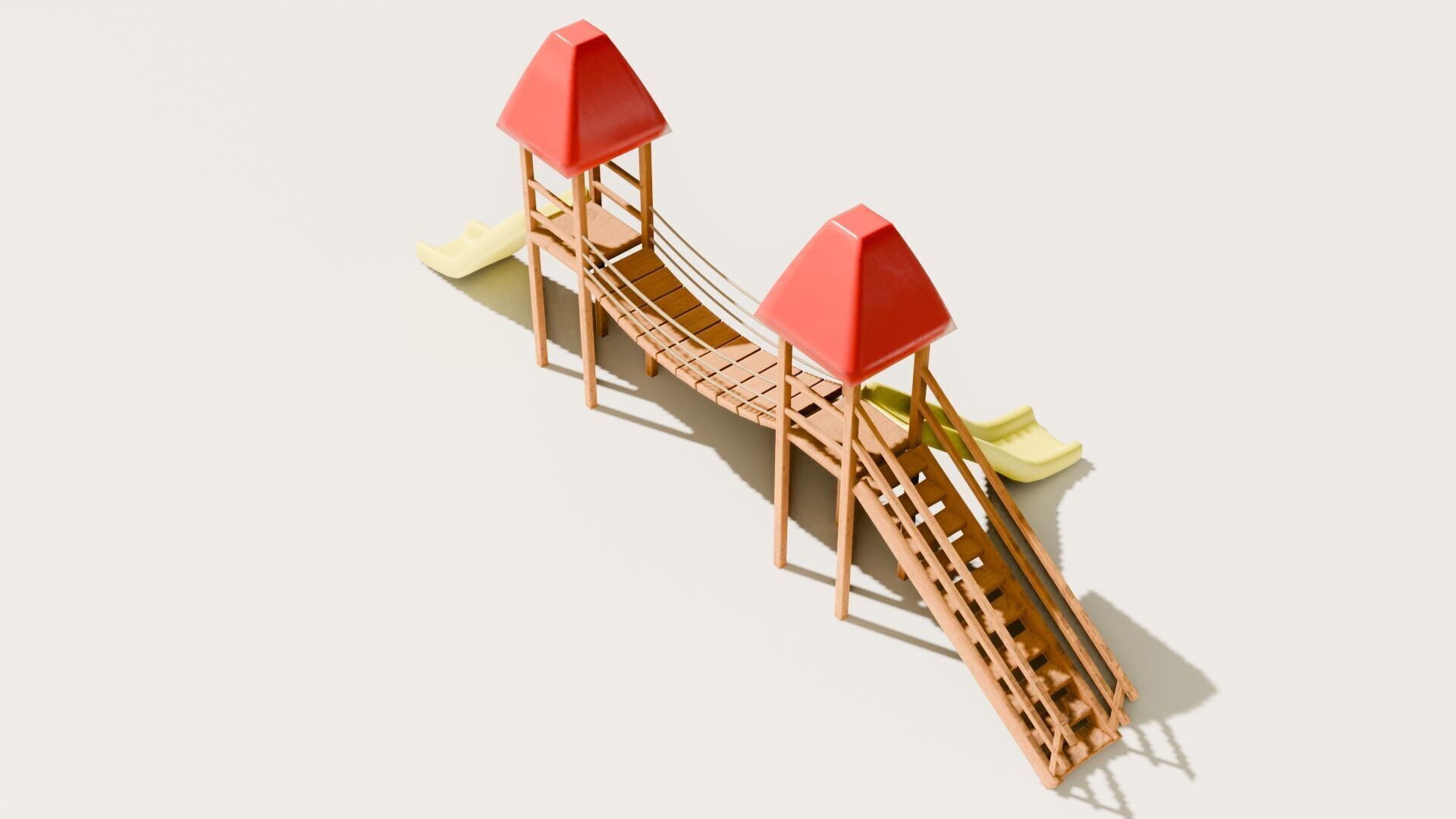 Playground castle with a slide Low-poly 3D model_6