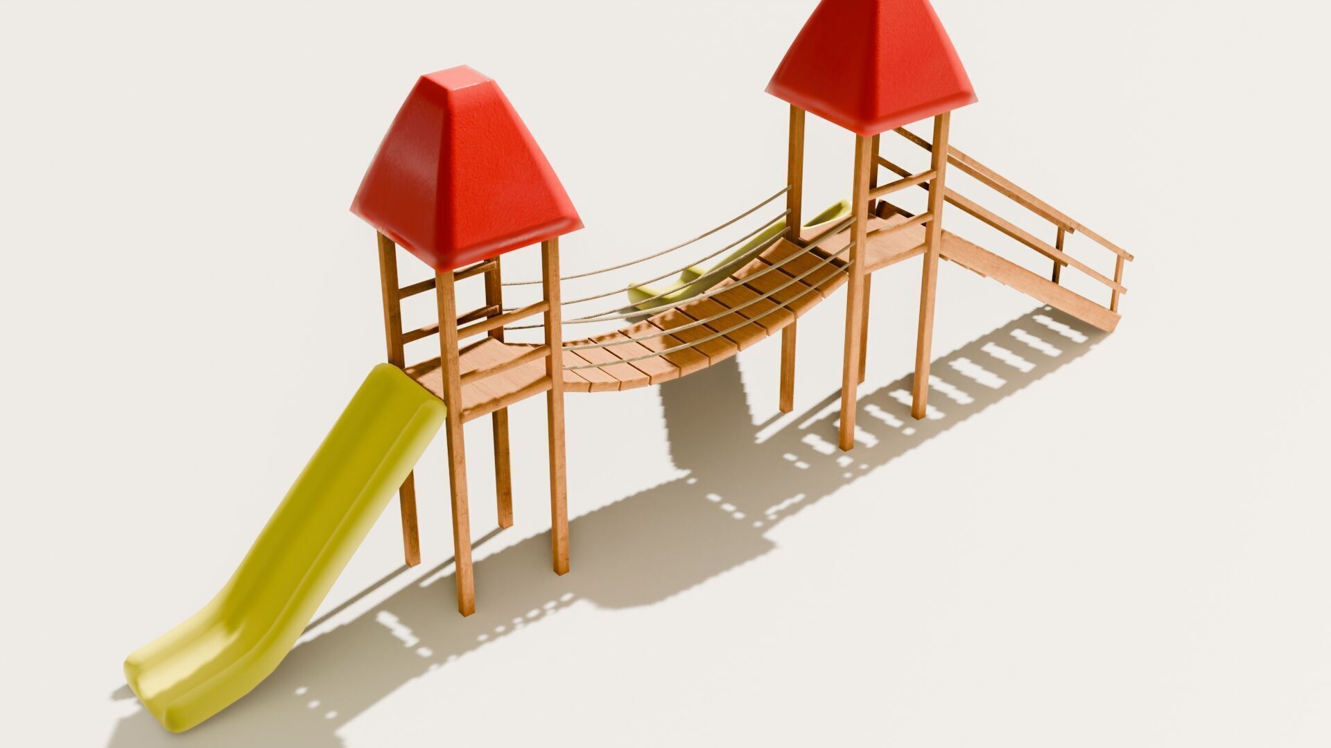 Playground castle with a slide Low-poly 3D model_3