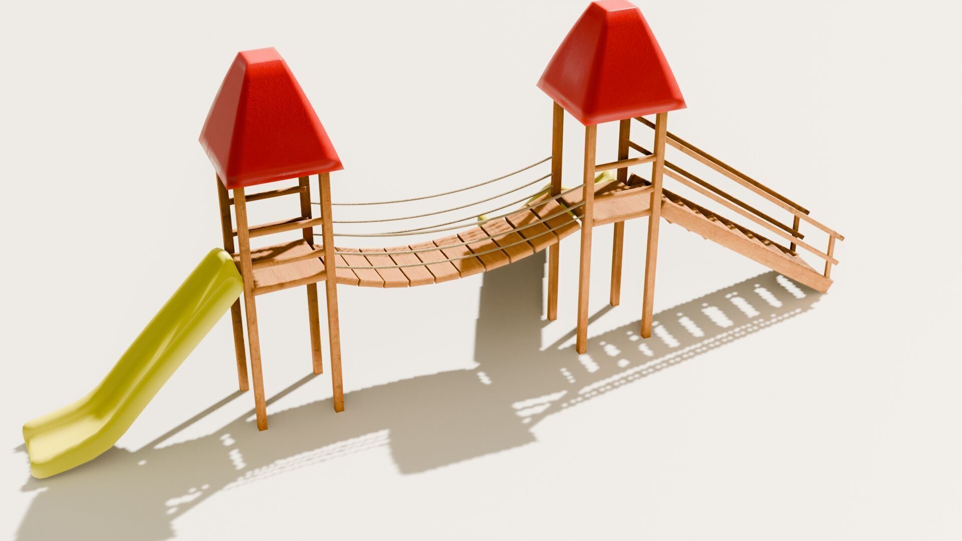 Playground castle with a slide Low-poly 3D model_25